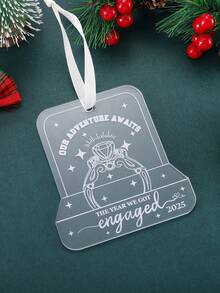 The Year We Got Engaged 2025, Christmas Acrylic Ornament,Bridal Wedding Decorations, Engaged Ring Couple Ornament, Romantic Couple Gifts, Engaged Couples Gifts, Christmas Tree Hanging Ornament,Wedding Home Ornament, Engagement Gifts For Couples 2025, Wedding Decor Newlywed Gift For Couples Home Decor Christmas Decorations Room Decor