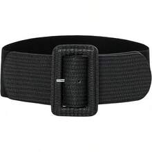 Women's Stretchy Belt 1950s 3 Inch Wide Elastic Belts - Retro-hitam - View 12