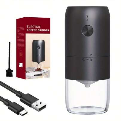 SOKANY Professional Electric Coffee Grinder, Special For Hand Brewing/Pressure Can, Pure Copper Low-Noise Motor, Washable High-Precision Ceramic Grinding Core, Type-C Fast Charge (Equipped With 1800mAh Lithium Battery) , One-Key Pulse Grinding, Transparent Powder , Anti-Flying Powder Design, Suitable For Daily Coffee Making