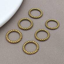 10 piezas de anillos cerrados con flores retorcidas de acero inoxidable, hallazgos de joyería DIY para collares, pulseras, cuentas, cuentas planas, fabricación de joyas de uso diario