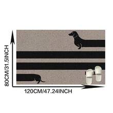 1pc Playful Dachshund Striped Doormat, Minimalist Dachshund Silhouette Doormat, Dachshund Fun Rug, Easy To Clean Durable, New Arrival Hot Selling, Suitable For Living Room, Entryway, Bedroom, Indoor Entrance, Rug, All Season, Best Seller, Unique Home Decor