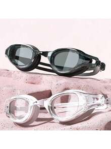 Adult Swimming Goggles, HD Anti-Fog Waterproof Women's Myopic Swim Glasses Men's Racing Diving Professional Equipment, Beach Essentials, Beach Accessories, Pool Float