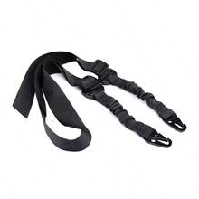 2 点式战术背带、Ferro 风格战斗模块化背带、快速可调节拉力、狩猎配件 - 多功能战术背带、枪背带、安全挂绳、带弹簧的户外军用钥匙扣、耐用弹性 - 彩色 - 查看 9