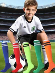 Kids' Soccer Socks - Non-Slip Long Tube/Over-The-Knee Athletic Socks For Boys & Girls | Anti-Slip Sports Socks For Football Games