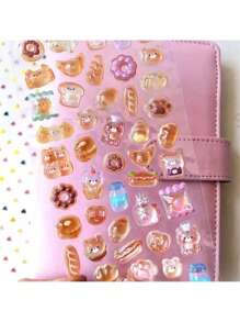 Cute Brown Bear 3D Stickers - Self-Adhesive Glossy Plastic Decals With Crystal Accents, Various Fantastical Designs, Suitable For DIY Crafts, Phone Cases, Laptops And Tablets