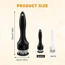 Stainless Steel Meat Tenderizer, Meat Tenderizer Tool Meat Tenderizer With 21 Stainless Steel Ultra Sharp Needle Blades Kitchen Gadgets For Chicken Steak Beef Meat Tenderizer (Black, 1Pcs)