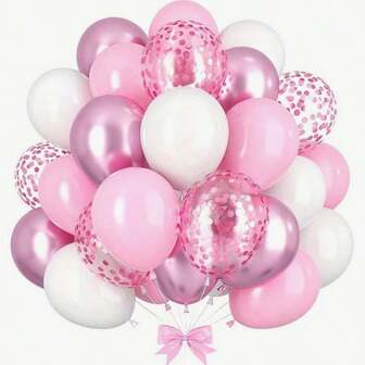 16/30/40pcs/Set White Balloons - Light Pink, Suitable For Birthday Party, Princess Wedding, Teen Party, Valentine's Day And Anniversary Celebration