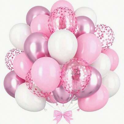 16/30/40/60pcs/Set White Balloons - Light Pink, Cute Decorations Suitable For Birthday Party, Anniversary, Baby Shower, Wedding, Graduation, Housewarming, Girls Party, Mother's Day, Summer Gathering, Indoor/Outdoor Decor, Bachelorette Party, Independence Day Party, Bridal Shower, Mother's Day, Holiday Party, Carnival Theme Party Decorations