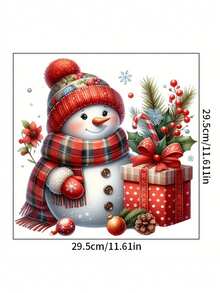 1pc Festive Snowman Toilet Lid Decal PVC Self-Adhesive Festive Snowman Toilet Seat Sticker Square Shape With Holiday Garland, Berries & Presents Design Perfect 11.61*11.61in For Bathroom Decor Christmas Seasonal Toilet Decor Bathroom Ceramic Decoration Wall Stickers Wall Sticker Wall Decor Stickers Home Decor Christmas Decorations Christmas Decorations Home - Multicolor - View 7