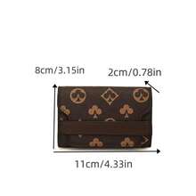 New Women's Brown PU Random Print Pattern Compact Accordion Card Holder Multi-Card Slots Fashion Versatile Anti-Scan Card Organizer Pouch Flip Cover Retro Lightweight Clutch For Women Money Wallet Mini Wallet Purse Wallet Fall Autumn Card Wallet - Brown - View 9