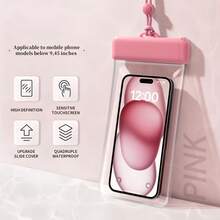 1pc Waterproof Phone Pouch, IPX8 Waterproof Phone Case, With Lanyard - Essential For Diving, Swimming, Beach, Compatible With IPhone Android Phones Up To 9.45in And All Models