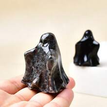 CUPIDCRYSTAL Tallas de cristal natural de fantasmas, el regalo perfecto para Halloween, una combinación de cristal y piedra, utilizado para decorar el altar de la bruja, la mejor opción de cristal para la curación y la meditación.