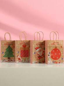 12pcs/Pack Christmas Party Gift Baking Candy Cookie Bags, Assorted Christmas Christmas Decorations Christmas Pajamas Christmas Gifts Christmas Decor