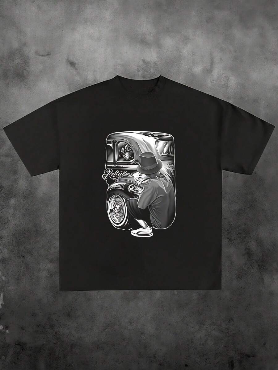 Gonzales Men's Reflections Lowrider Skull DGA Art T Shirtmbre_358_t1 - màu đen - Xem 1