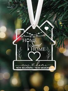 New Home Christmas Ornament,Sweet Home Acrylic Ornament, New Home, New Beginning, New Memories, Christmas Home Hanging Ornament, Moving House Gift For Family, House Warming Gifts, Christmas Holiday Party Decoration, Christmas Tree Ornament Home Decor Christmas Decorations Room Decor