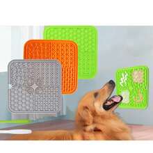 1 cor aleatória, tapete de silicone para lamber com ventosa para animais de estimação, jogo americano para animais de estimação, tapete de silicone para alimentação lenta, tapete para alimentação lenta de cães, tapete para lamber cães