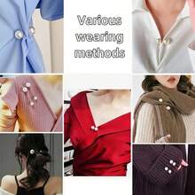 2pcs Pearl Jeans Ankle Clip, Chest Anti Light Needle, Anti Stepping Slipper Buckle, Pants Length Adjuster - Multicolor - View 10