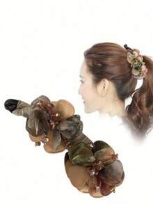 2件装街头气质优雅女士头饰顶夹发卡成人马尾夹防滑气质简约扭结夹竖夹发卡发饰适合头发量多的女士爪夹发爪发夹发卡夹