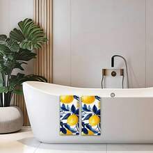 2/4 Paños de cocina con estampado de limón, paños de microfibra súper absorbentes y modernos, paños de té para cocinar y hornear, trapos de limpieza, toallas de mano, muy suaves y absorbentes, decoración de cocina, regalos para vecinos, madres, cumpleaños, inauguración de la casa para amigos, artículos esenciales de cocina, necesidades diarias