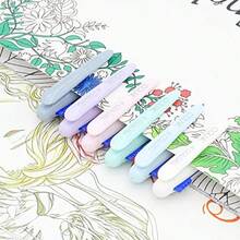 S-Multicolor Ballpoint Pen 0.5 4in1 Colored Pens Fine Point Ballpoint Gift Pens For Planner Journaling Assorted Ink 6Count - 彩色 - 查看 6