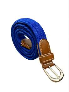 1 条男士弹性编织腰带，无扣，适合商务、工作、休闲、旅行、高尔夫、时尚秋季、万圣节秋冬配饰，适合青少年、青年、男士、休闲、户外、运动、度假、毕业礼物、生日、日常穿着 - 藏蓝色 - 查看 8