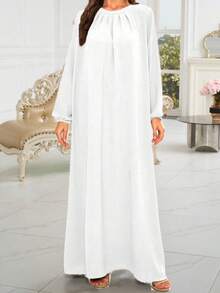 1pc Soft & Breathable Loose Casual Abaya Dress, Suitable For Muslim Women's Daily Wear, Applicable For Spring, Summer, Autumn - Multicolor - View 15