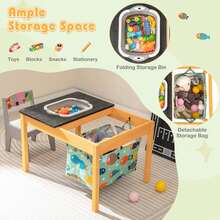 Lifezeal 3-In-1 Kids Activity Table With Foldable Water Bin Large Capacity Storage Bag - Natural - View 5