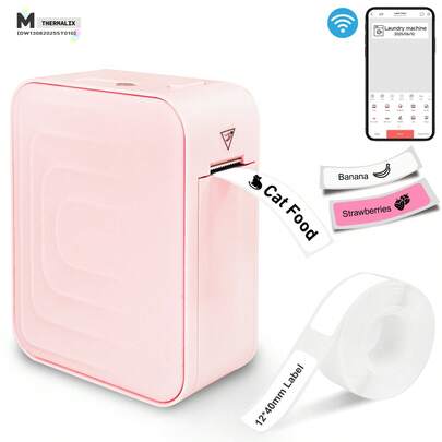 Marklife Marklife M1 Beschriftungsgerät, M1 tragbarer, handlicher Mini-Bluetooth-Beschriftungsdrücker, inkl. tragbare kabellose Verbindung, mehrere Vorlagen für Handy verfügbar, einfach zu verwenden für Büro- und Heimorganisation, wiederaufladbar über USB, Pink