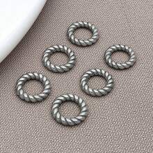 10 piezas de anillos cerrados con flores retorcidas de acero inoxidable, hallazgos de joyería DIY para collares, pulseras, cuentas, cuentas planas, fabricación de joyas de uso diario