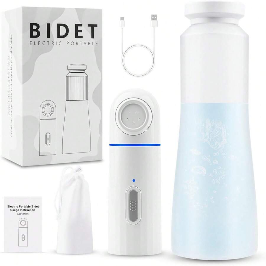 Portable Bidet For Travel, Rechargeable Electric Handheld Bidet Sprayer For Pregnant, Post-Surgical Hygiene, Hemorrhoid Care, Pre/Postnatal Hygiene, Maternith Care, Menstrual Period, Hemorrhoids, Patient Care, Baby Care, Elderly Care, Bathroom, Camping, 2 Modes | 350 Ml/12.3oz, Replace Traditional Bidet, Halloween Decor,Christmas Gift,Bathroom Dector,Toilet Sprayer - 彩色 - 查看 1