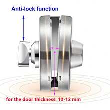 Serratura per armadietto in vetro in acciaio inox senza foratura con chiave, doppia porta scorrevole in vetro