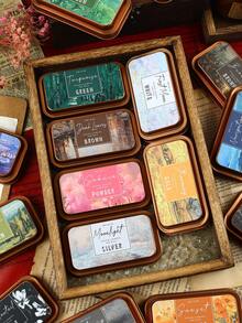 1 buc cutie de cerneală din fier rafinat, stil retro european, potrivită pentru decorarea jurnalului studențesc, pictura DIY, graffiti cu modele și ca o ștampilă manuală colorată. - Multicolor - Vizualizare 8