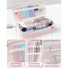 Four Candies 56 PCS Aesthetic School Supplies With Cute Pencil Case, 6 Multicolor Pen, 12 Pastel Highlighters, 5 Gel Pens Black Ink, 9 Mechanical Pencils For Student Stationary Set Preppy Stuff