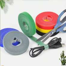 The Product Is A Reusable Double-Sided Hook Loop Cable Manager For Fastening Cable Ties And Coils. It Can Be Cut To The Required Length For Use, Is Not Easy To Be Damaged, And Can Be DIY (300 Cm /118.1 Inch).