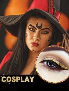 1 pereche / pachet mixt de 5 cutii, set de creion de ochi autoadeziv cu sclipici și gene false - rezistent la apă, nu necesită lipici, potrivit pentru machiaj de petrecere și scenă, potrivit pentru călătorii, purtare zilnică pentru începători, nunți, întâlniri, petreceri, festivaluri, foarte potrivit pentru pachete de gene de Crăciun/Halloween/cadou