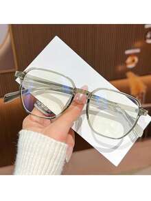 2025 Spring New Polygon Eyeglasses Frame, Versatile Minimalist Solid Color Casual TPR (Thermoplastic Rubber) Non-Prescription Glasses - Multicolor - View 11