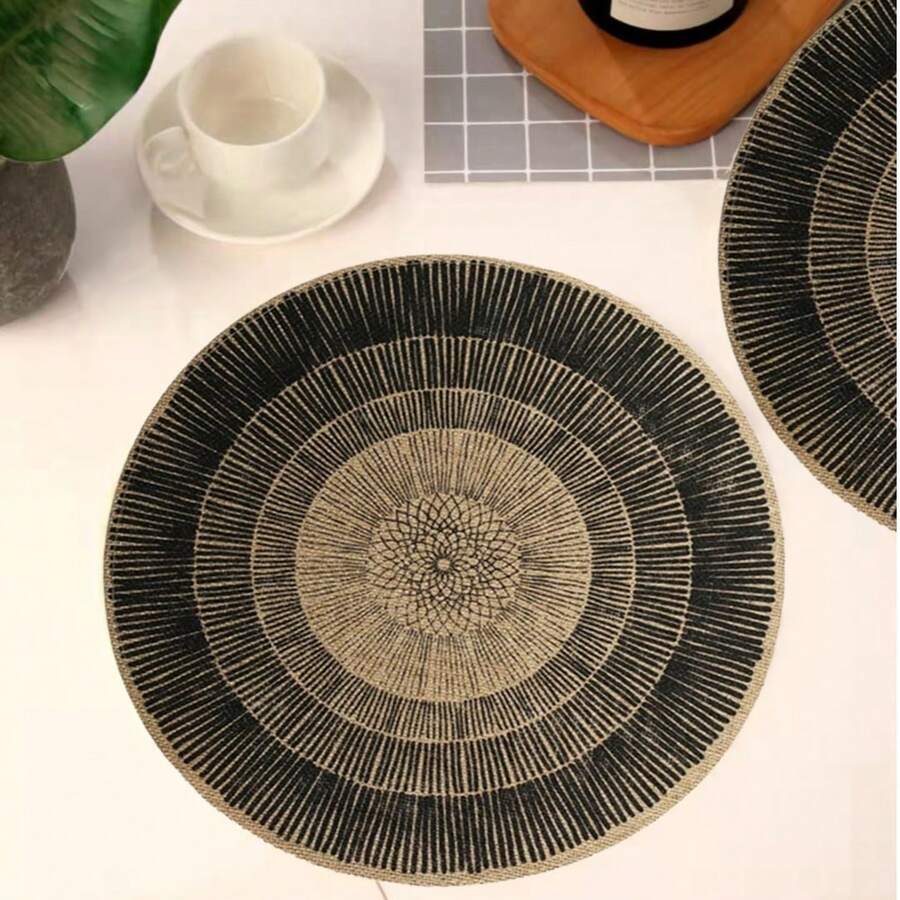 2 Stücke/4 Stücke/6 Stücke/8 Stücke schwarze runde Juteuntersetzer Set, geeignet für Küche, Hochzeit, Heimdekoration, Weihnachtsparty, Tischdekor, quastenarunde Haushaltstextil-Untersetzer, hitzebeständig, Restaurant-Eröffnungsgeschenk, 12 Stücke Leinen-Untersetzer 38 cm Tischsets, gewebte Untersetzer für Esszimmer, Küche, Feiertagsparty und Café-Dekoration, rutschfest