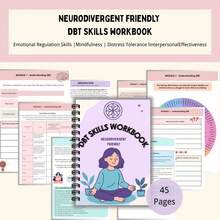 Neurodivergent Friendly DBT Workbook: Skills & Worksheets For Emotional Regulation | Therapeutic Tools For Autism, ADHD, BPD | Therapeutic Self-Help Guide With Cognitive-Behavioral Somatic Techniques, Selfcare Exercises & Relaxation Activities, Emotional Regulation Skills, Bilingual Textbook, Durable Paperback