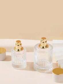 1pc100ml/50ml/30ml大容量便捷香水喷雾瓶高档化妆品分装瓶竖条纹螺口香水空瓶 - 彩色 - 查看 2