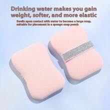 1 件女士沐浴海绵皂袋 - 防滑手柄，柔软去角质身体清洁剂，粉黄色，适合温和淋浴、沐浴和足部修复 - 必备浴室用品、浴室配件、人体工程学设计、亲肤材质、日常护肤