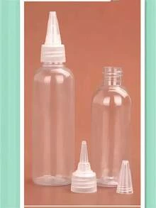 1/3/5/7/10/12个装尖头挤压瓶，塑料泵瓶，冲洗瓶，空液体包装容器，50毫升或100毫升，化妆品迷你可灌装瓶，美容院必备，乳液瓶，旅行装可灌装容器 - 無色 - 查看 5