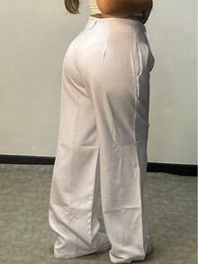 Wide Leg Tailored Pantolon Pants - trắng - Xem 6