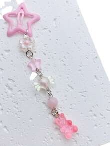 2 pezzi Fermagli per capelli a forma di stella a cinque punte rosa stile Y2K, orsetto caramella, stile fantasy da college, adatti come regalo per amici, fermagli a pinza, morsetti per capelli, fermagli per capelli