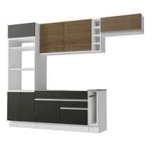 Cocina Integral Completa Modular Madesa Glamy 290cm Color Blanco/Negro 03 - Negro y Blanco - Ver 8