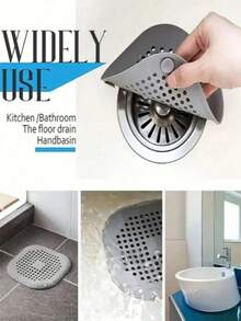 1pc Hair Drain Catcher, Square Drain Cover For Shower, Silicone Hair Stopper With Suction Cup, Sink Anti-Clog Filters, Tub Shower Floor Drain Plugs, Silicone Kitchen Deodorizer Plugs,Bathroom Tools Commercial Cleaning Services/Shops