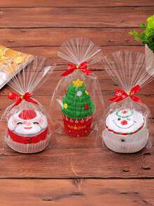 1pc Christmas Cake Shaped Towel, Christmas Hand Towel, Christmas Decoration Red Santa Claus New Year Gift, Christmas Pattern Design Christmas Towel Gift Set, Seasonal Kitchen And Table Decoration Napkins/Towels, Home Decoration Shower Towels For Beaty Salon, Hotel Sports,Home Essentials, Towel, Skin Care