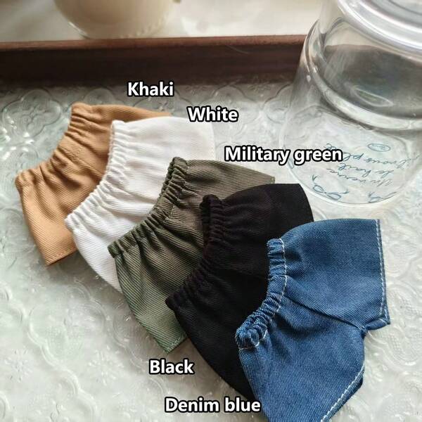[Only Clothes] 17cmlafufu Doll Pants, Simple And Neat Style, Cool Basic And Versatile Color Pants, Black, White, Khaki, Military Green, Denim Blue,Suitable For Labubu,Festival Gifts