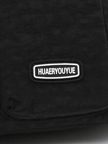 1pc Nylon Fabric Bag, Solid Color Nylon Casual Multi-Zipper Pockets Lightweight Daily Women Shoulder Crossbody Bag