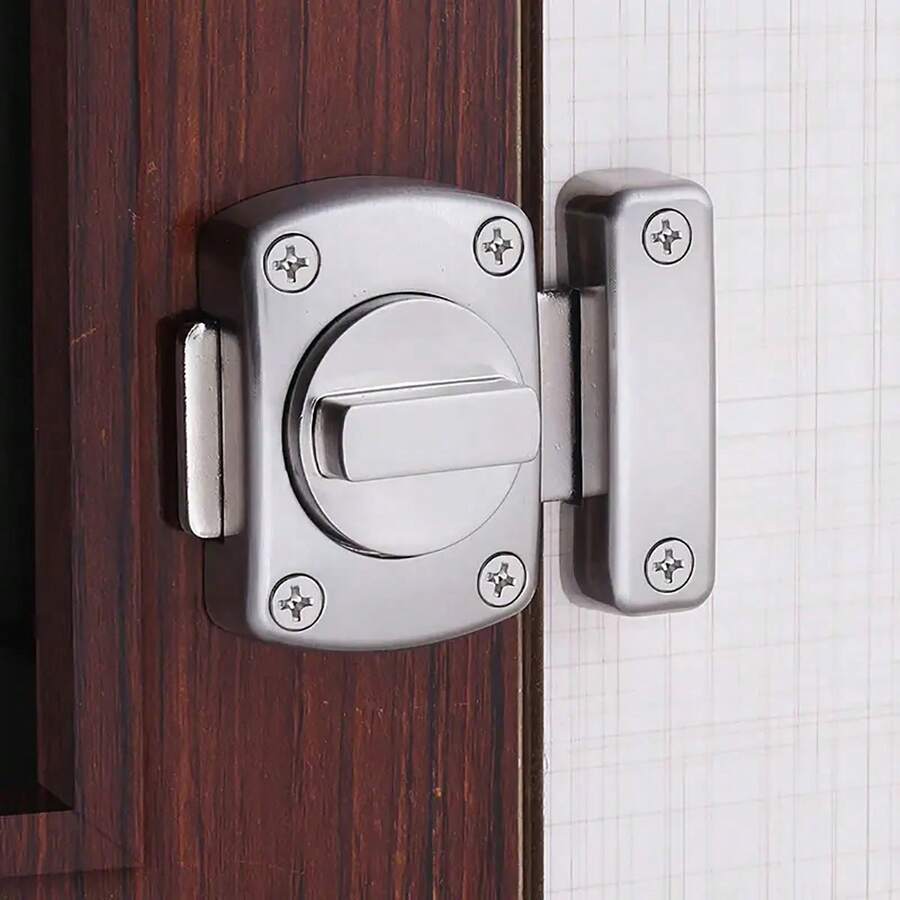 Non-Punching Bolt Door Buckle, Indoor Sliding Door Lock Hardware, Exposed Small Bolt For Home Decoration, Home Decor Hardware | Sleek Metallic Finish | Visible Bolt Lock