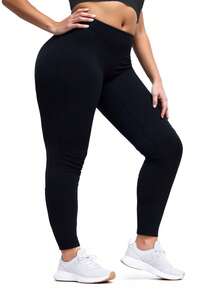 Plus Size Women's Black Leggings, Casual & Fashionable For Outdoor Sports, Fitness, Soft & Stretchy For Home, Yoga, Vacation, Shopping, Running, 7/8 Length Pants, Suitable For Holidays, Parties Spring - Black - View 2